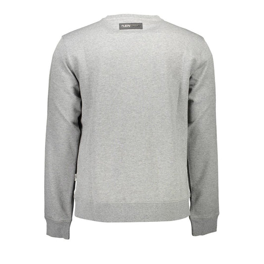 Plein Sport Gray Cotton Men Sweater Plein Sport