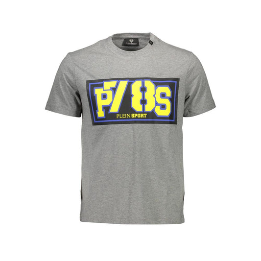 Plein Sport Gray Cotton Men T-Shirt