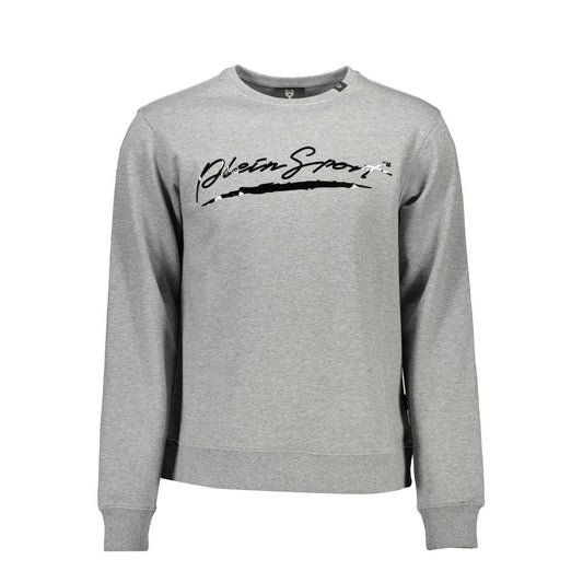 Plein Sport Gray Cotton Men Sweater Plein Sport