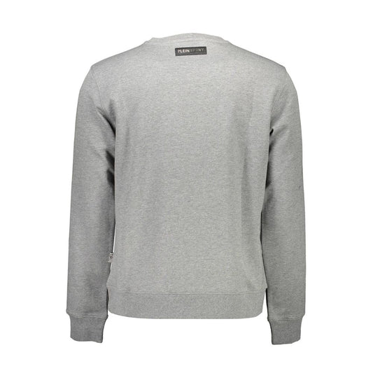 Plein Sport Gray Cotton Men Sweater Plein Sport