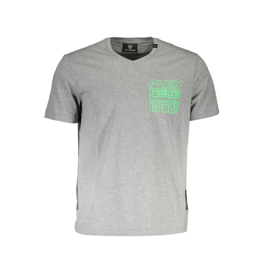 Plein Sport Gray Cotton Men T-Shirt