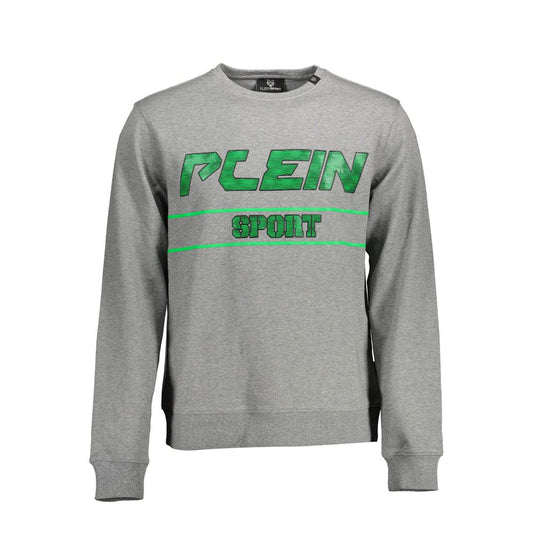 Plein Sport Gray Cotton Men Sweater Plein Sport