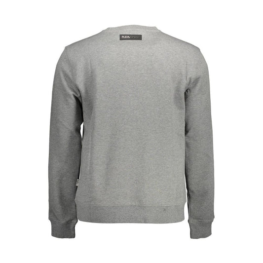 Plein Sport Gray Cotton Men Sweater