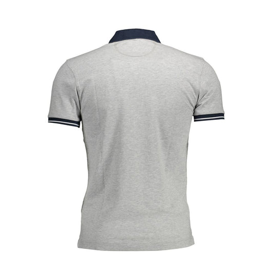 La Martina Gray Cotton Men Polo Shirt La Martina