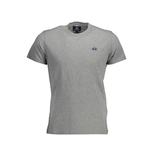 La Martina Gray Cotton Men T-Shirt La Martina