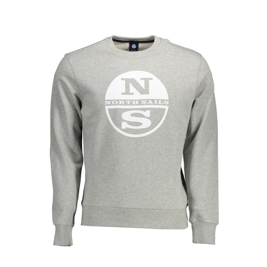 North Sails Gray Cotton Men Sweater North Sails