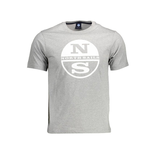 North Sails Gray Cotton Men T-Shirt