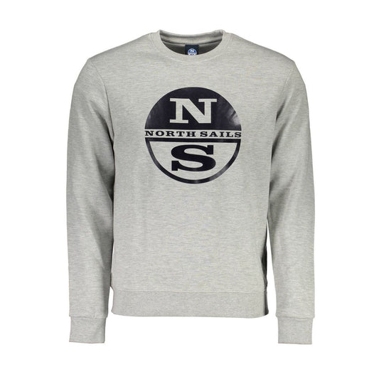 North Sails Gray Cotton Men Sweater North Sails