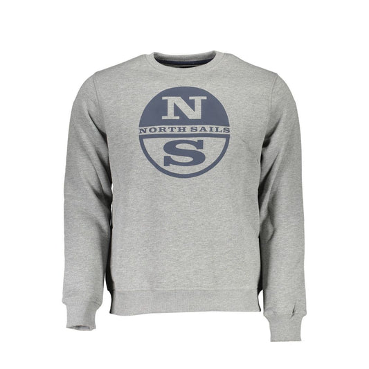 North Sails Gray Cotton Men Sweater