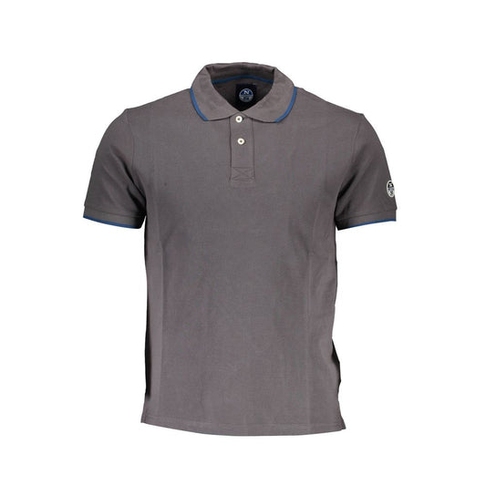 North Sails Gray Cotton Men Polo Shirt North Sails