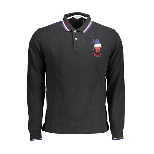 U.S. POLO ASSN. Black Cotton Men Polo Shirt U.S. POLO ASSN.