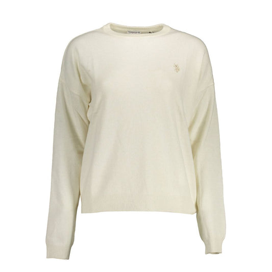 U.S. POLO ASSN. White Wool Women Sweater