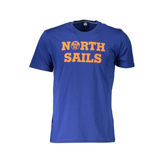 North Sails Blue Cotton Men T-Shirt North Sails