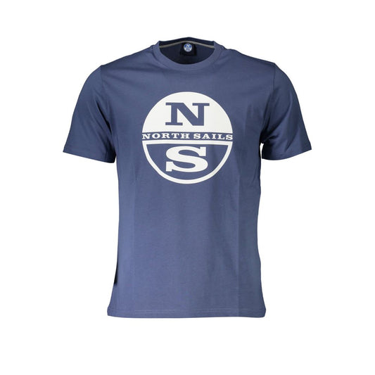 North Sails Blue Cotton Men T-Shirt North Sails