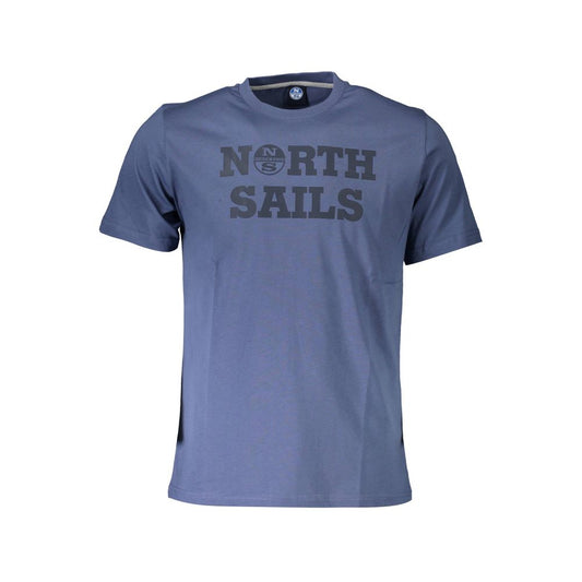 North Sails Blue Cotton Men T-Shirt North Sails