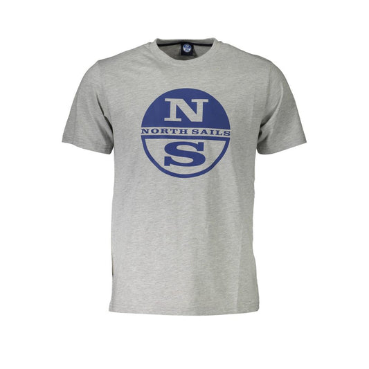 North Sails Gray Cotton Men T-Shirt North Sails