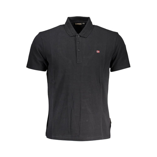 Napapijri Black Cotton Men Polo Shirt