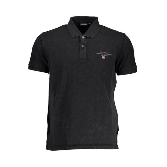 Napapijri Black Cotton Men Polo Shirt Napapijri