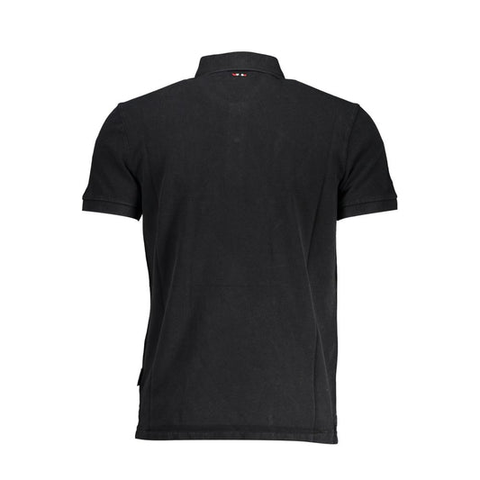 Napapijri Black Cotton Men Polo Shirt Napapijri