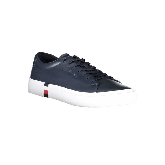 Tommy Hilfiger Blue Leather Men Sneaker Tommy Hilfiger