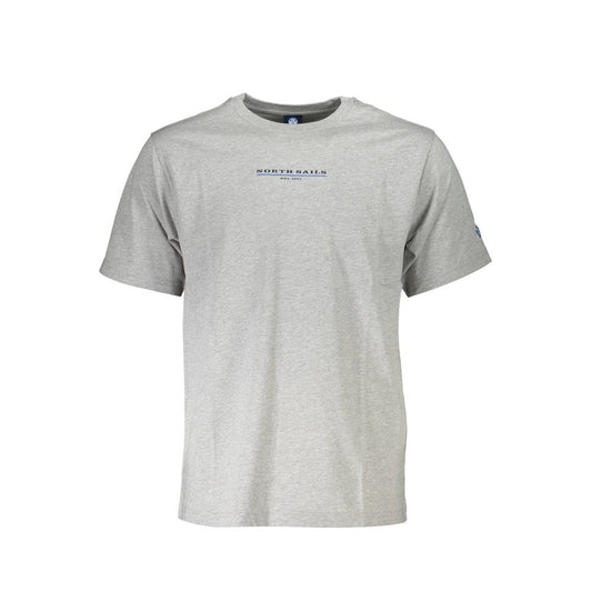 North Sails Gray Cotton Men T-Shirt North Sails