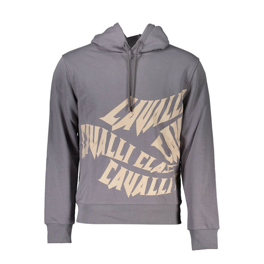 Cavalli Class Gray Cotton Men Sweater Cavalli Class