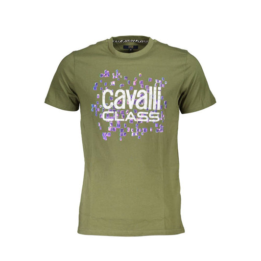 Cavalli Class Green Cotton T-Shirt Cavalli Class