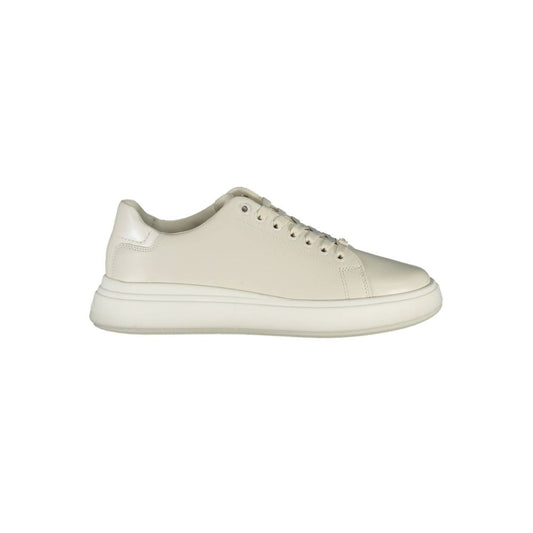 Calvin Klein Beige Leather Women Sneaker Calvin Klein