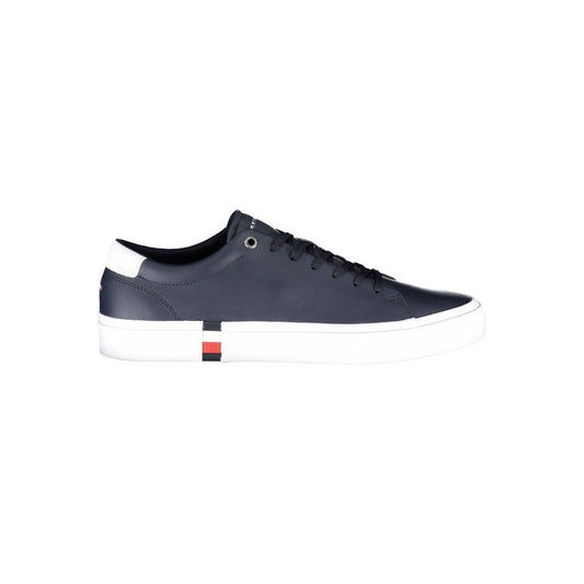 Tommy Hilfiger Blue Leather Men Sneaker Tommy Hilfiger