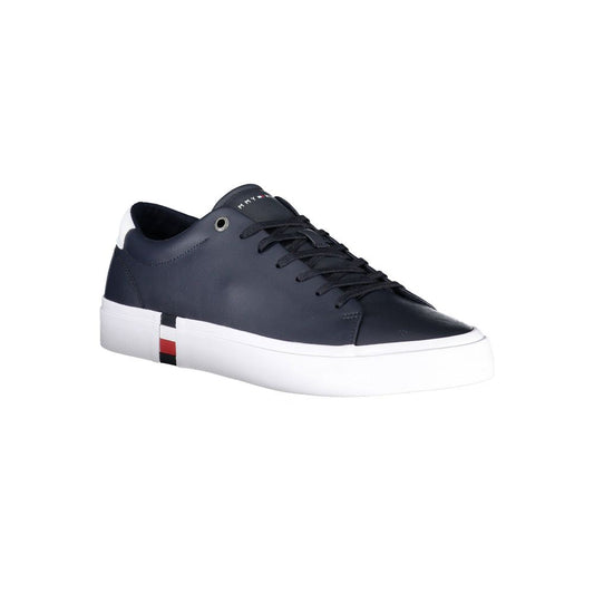 Tommy Hilfiger Blue Leather Men Sneaker Tommy Hilfiger