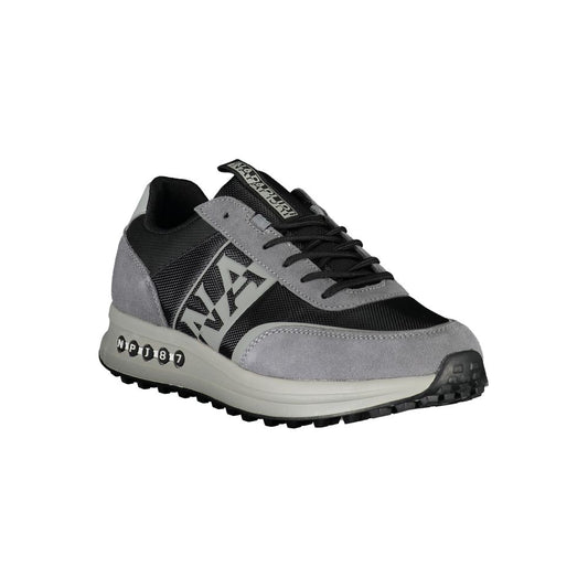 Napapijri Sleek Gray Sports Sneakers with Contrast Detailing Napapijri