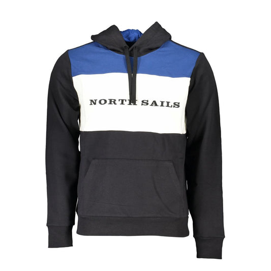 North Sails Black Cotton Men Hooded Sweater North Sails