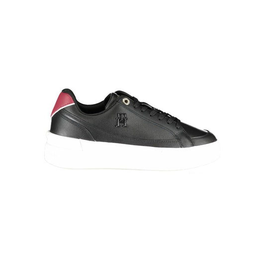 Tommy Hilfiger Black Leather Women Sneaker Tommy Hilfiger