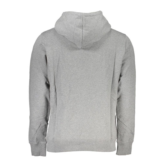 Calvin Klein Chic Gray Hooded Sweatshirt with Central Pocket Calvin Klein