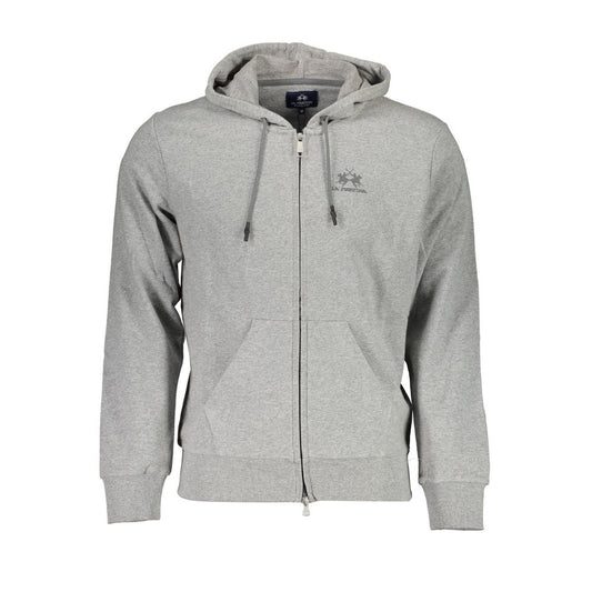 La Martina Elegant Gray Hooded Sweatshirt for Men La Martina