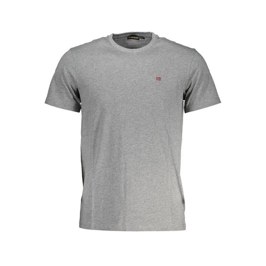 Napapijri Gray Cotton Men T-Shirt Napapijri