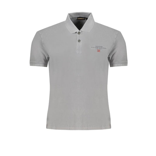 Napapijri Gray Cotton Polo Shirt Napapijri