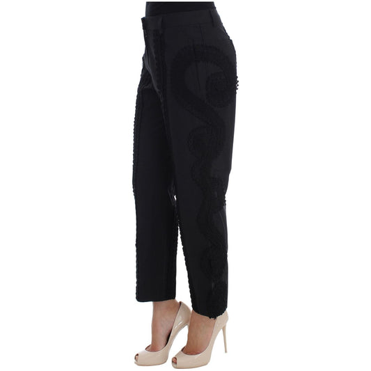 Dolce & Gabbana Elegant Black Torero Capri Pants Dolce & Gabbana