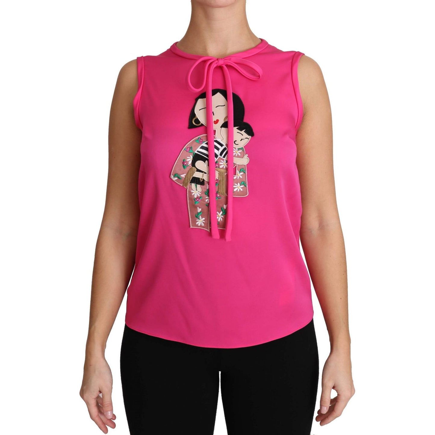 Dolce & Gabbana Elegant Pink Silk Family Tank Top Shirt Dolce & Gabbana