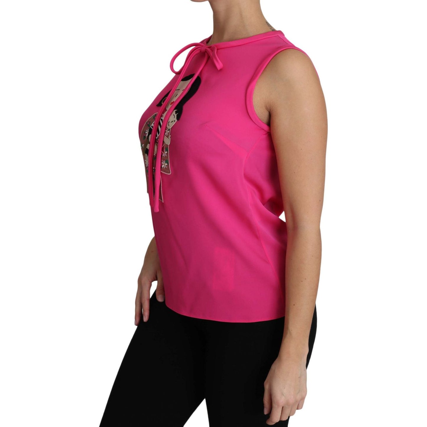 Dolce & Gabbana Elegant Pink Silk Family Tank Top Shirt Dolce & Gabbana