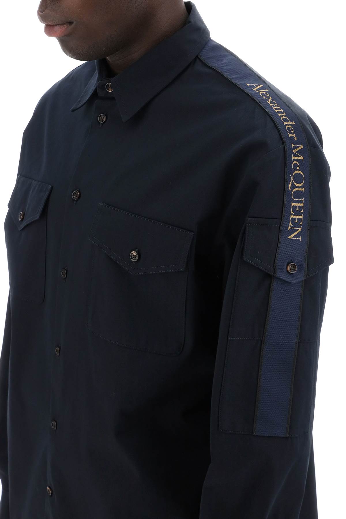 Alexander Mcqueen shirt with logo band on the sleeve Shirts Alexander Mcqueen