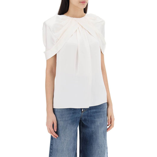 Stella McCartney satin blouse with petal sleeves