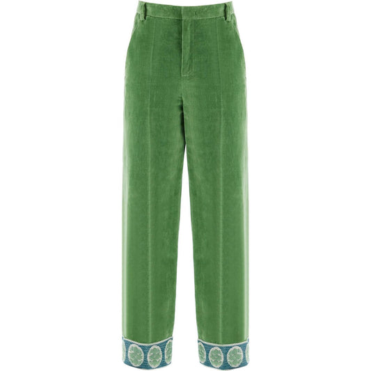 Valentino Garavani velvet pants with jacquard border