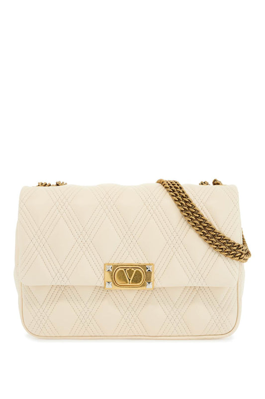 Valentino Garavani quilted shoulder bag butter white with golden chain Handbag Valentino Garavani