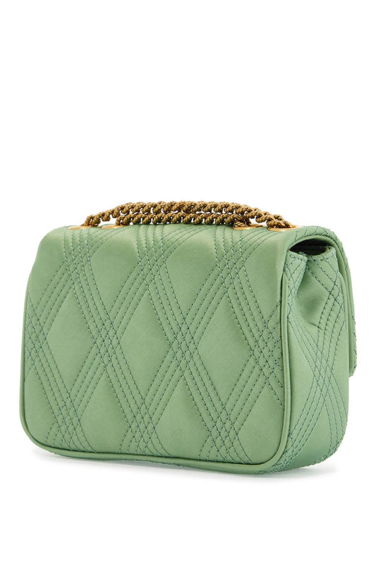 Valentino Garavani small quilted green silk shoulder bag with chain Handbag Valentino Garavani