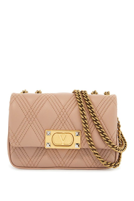 Valentino Garavani small shoulder bag in cinnamon pink with diamond pattern Handbag Valentino Garavani