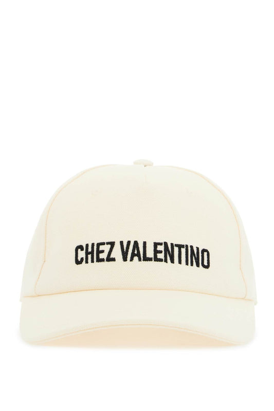 Valentino Garavani ivory cotton baseball cap with adjustable embroidered logo Scarves Hats & Gloves Valentino Garavani