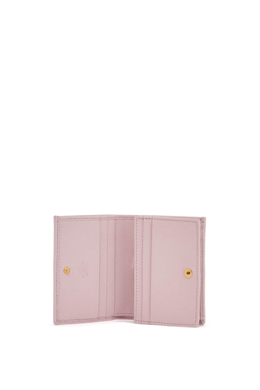 Valentino Garavani portafoglio francese compatto in pelle rosa quarzo Wallets Valentino Garavani