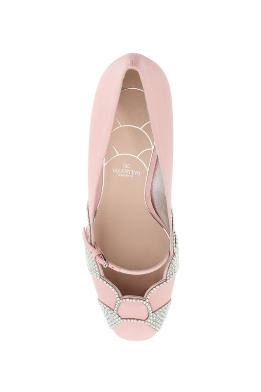 Valentino Garavani pink satin pumps with rhinestones Pumps Valentino Garavani