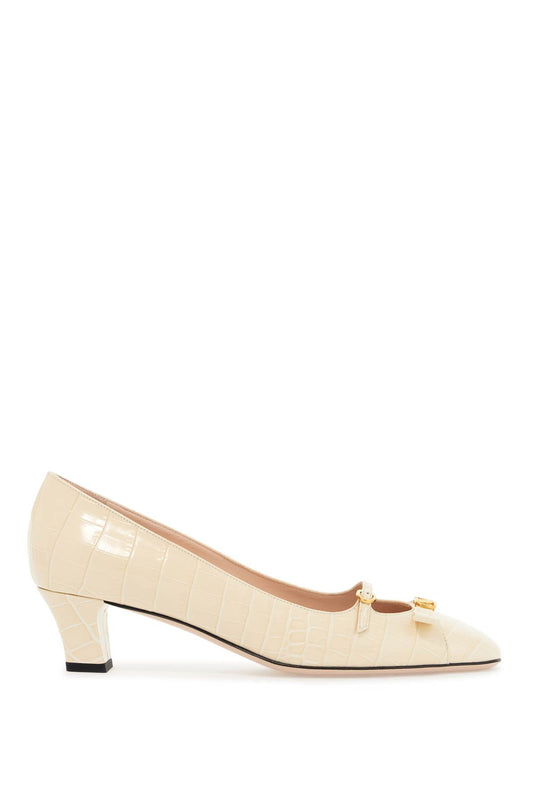 Valentino Garavani butter white crocodile effect leather pumps with medium heel Pumps Valentino Garavani